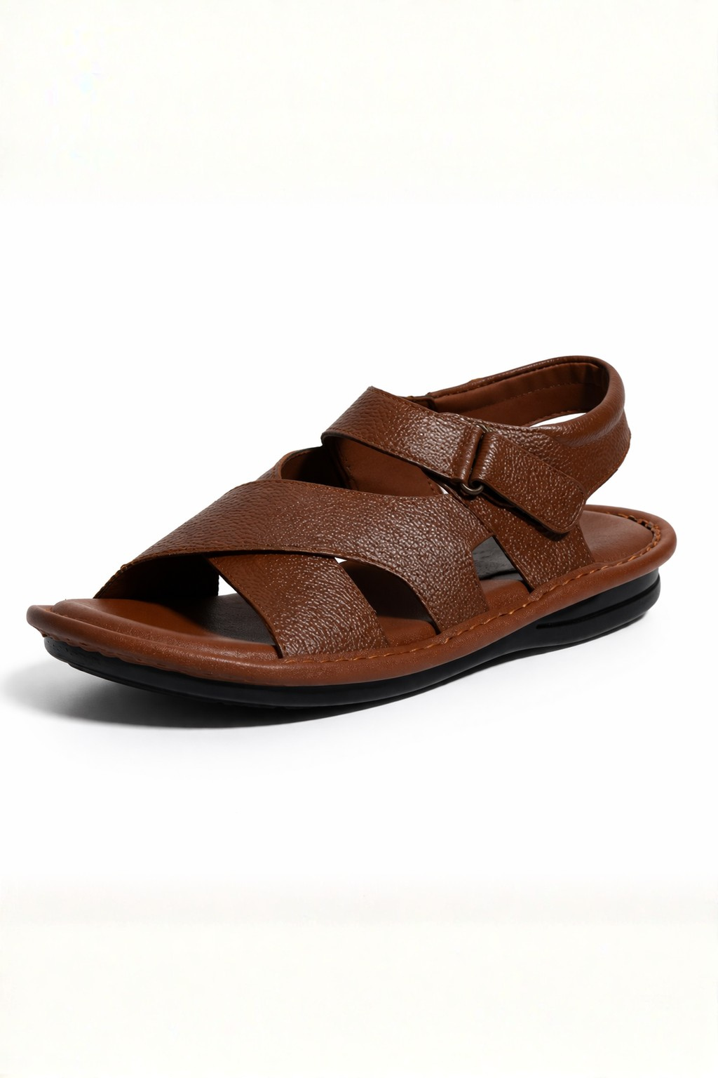 Classic Brown Cross-Strap Sandals