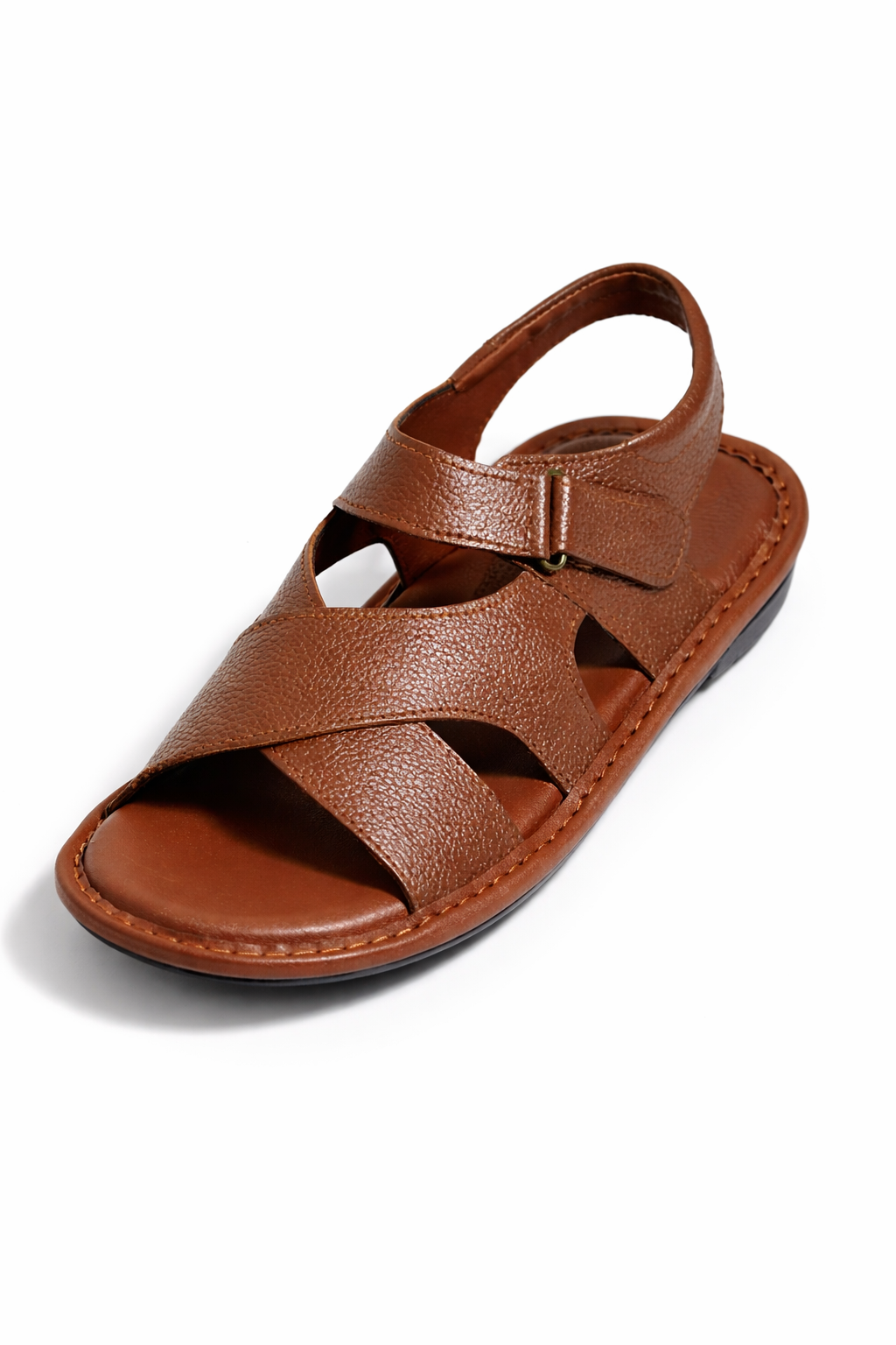 Classic Brown Cross-Strap Sandals