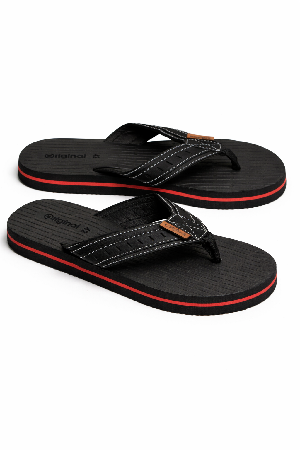Black casual flip-flops