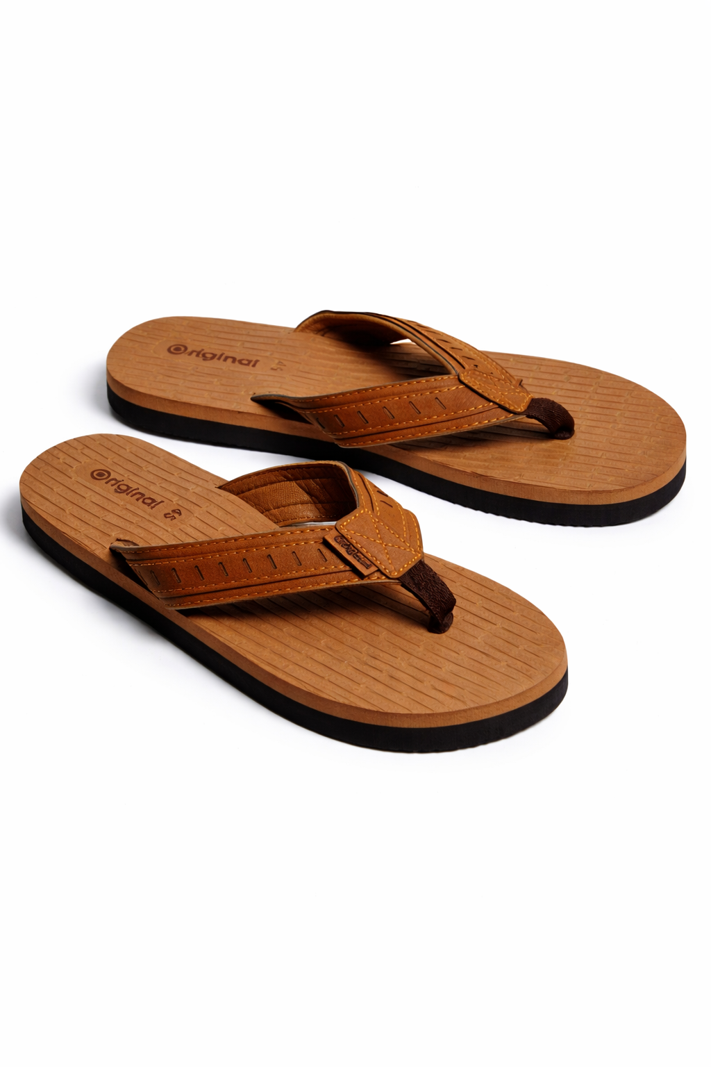 Brown casual flip-flops