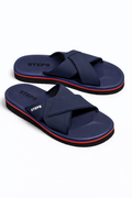 Blue Cross-Strap Slides
