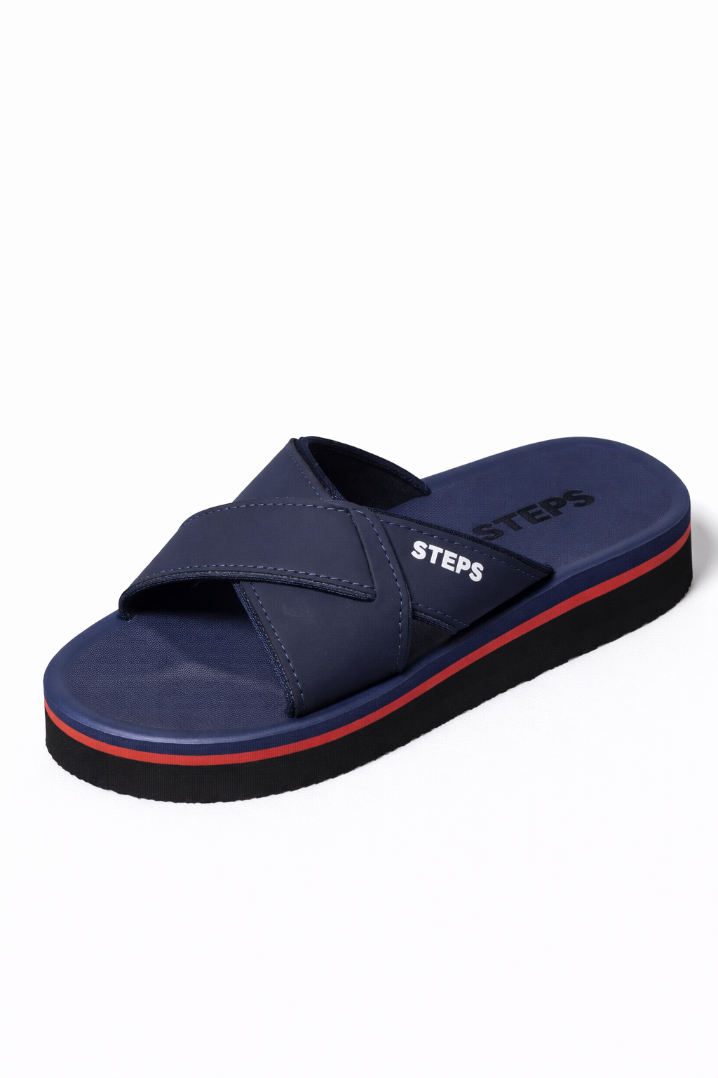 Blue Cross-Strap Slides