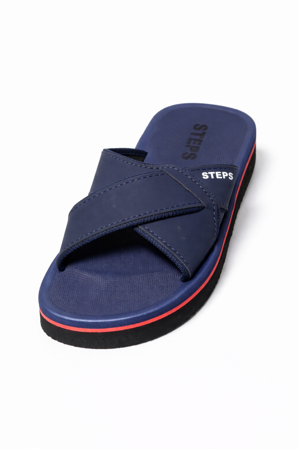 Blue Cross-Strap Slides